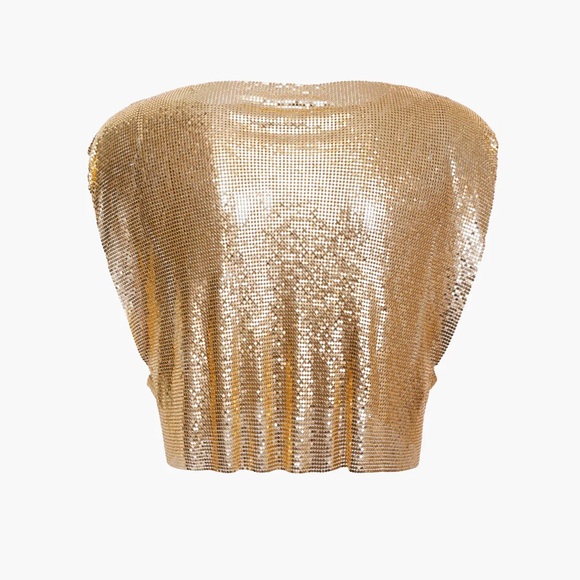 Micas Gold Sequin Women's Top M mc6-14 - Picture 3 of 5